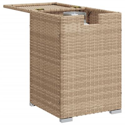 vidaXL Propane Tank Cover Table Beige 40x40x60 cm Poly Rattan