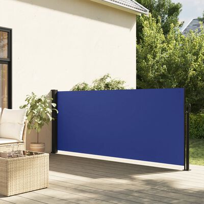 vidaXL Retractable Side Awning Blue 100x300 cm