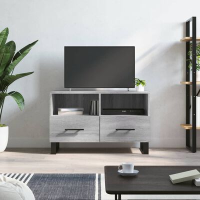 vidaXL TV Cabinet Grey Sonoma 80x36x50 cm Engineered Wood