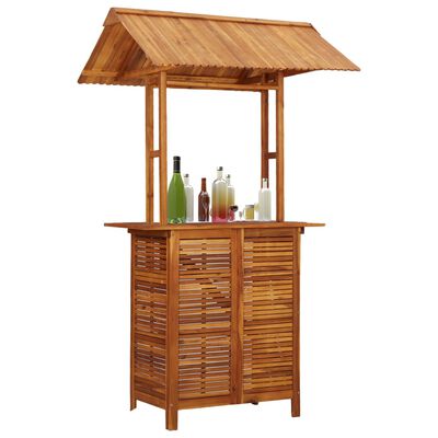 vidaXL Outdoor Bar Table with Rooftop 113x106x217 cm Solid Acacia Wood