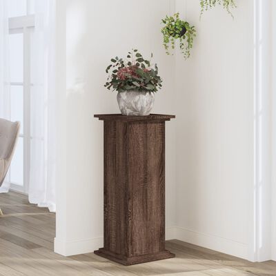 vidaXL Plant Stand Brown Oak 33x33x80 cm Engineered Wood