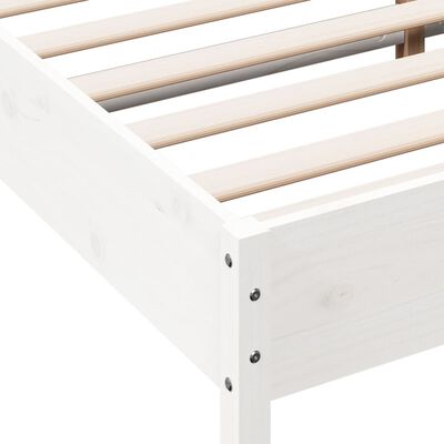 vidaXL Bed Frame without Mattress White 180x200 cm Super King Solid Wood Pine