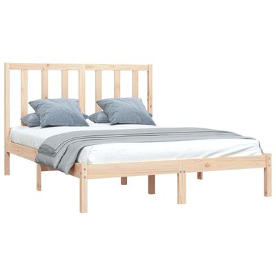 vidaXL Bed Frame without Mattress Solid Wood Pine 135x190 cm Double