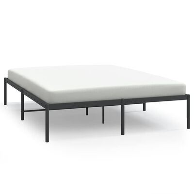 vidaXL Metal Bed Frame without Mattress Black 140x190 cm