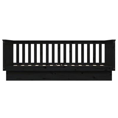 vidaXL Day Bed without Mattress Black 100x200 cm Solid Wood Pine