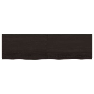 vidaXL Bathroom Countertop Dark Brown 180x50x(2-4) cm Treated Solid Wood