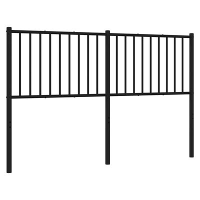 vidaXL Metal Headboard Black 150 cm