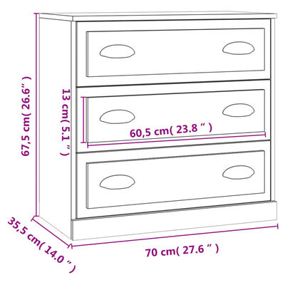 vidaXL Sideboards 2 pcs High Gloss White Engineered Wood