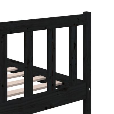 vidaXL Bed Frame without Mattress Black Solid Wood 140x200 cm (810086+814148)