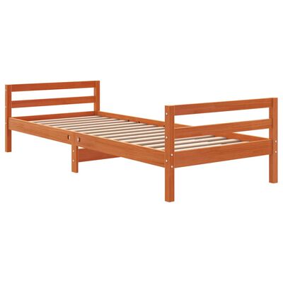 vidaXL Bed Frame without Mattress Wax Brown 80x200 cm Solid Wood Pine