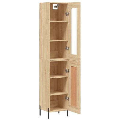 vidaXL Highboard Sonoma Oak 34.5x34x180 cm Engineered Wood