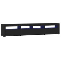vidaXL TV Cabinet with LED Lights Black 210x35x40 cm