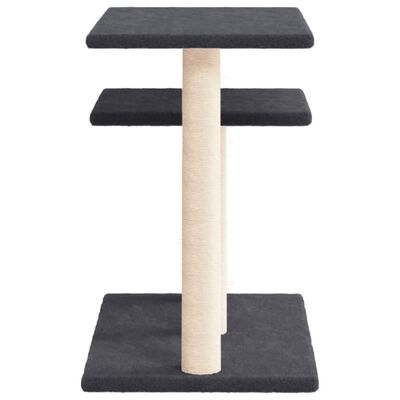 vidaXL Cat Scratching Posts with Platforms Dark Grey 62.5 cm