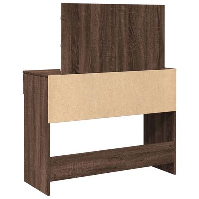 vidaXL Dressing Table with LED Brown Oak 100x40x120 cm