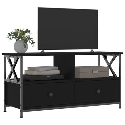 vidaXL TV Cabinet Black 90x33x45 cm Engineered Wood&Iron