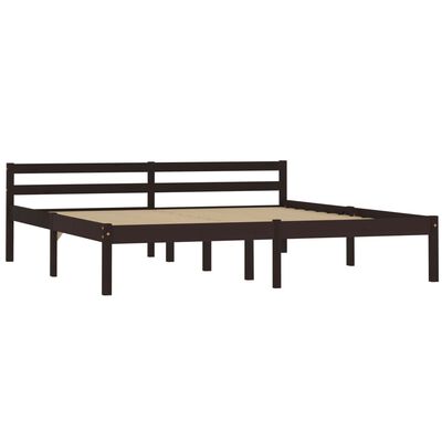 vidaXL Bed Frame without Mattress Dark Brown Solid Pine Wood 160x200 cm