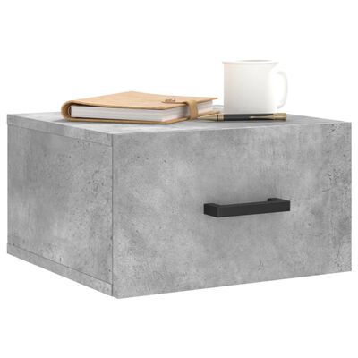 vidaXL Wall-mounted Bedside Cabinet Concrete Grey 35x35x20 cm