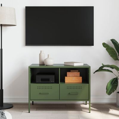 vidaXL TV Cabinet Olive Green 68x39x50.5 cm Steel