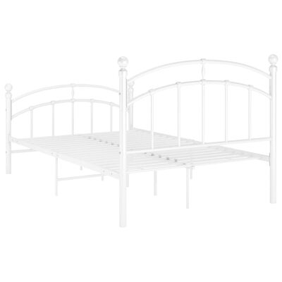 vidaXL Bed Frame without Mattress White Metal 120x200 cm