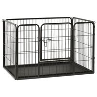 vidaXL Puppy Playpen Steel 91.5x59x61 cm