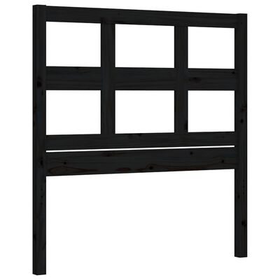 vidaXL Bed Frame without Mattress Black 90x200 cm Solid Wood Pine