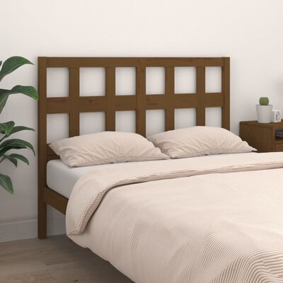 vidaXL Bed Headboard Honey Brown 145.5x4x100 cm Solid Wood Pine