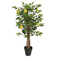 vidaXL Artificial Lemon Tree with 3 Trunks Green 85 cm PP