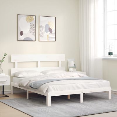 vidaXL Bed Frame without Mattress White 160x200 cm Solid Wood Pine