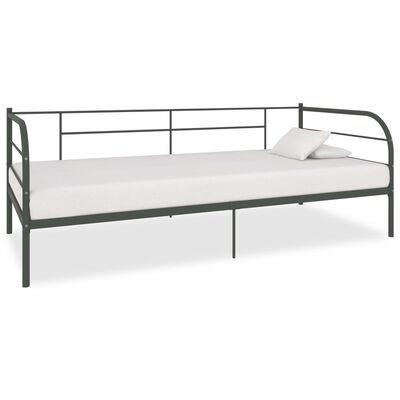 vidaXL DayBed Frame without Mattress Grey Metal 90x200 cm