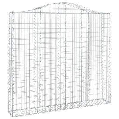 vidaXL Arched Gabion Basket 200x30x180/200 cm Galvanised Iron