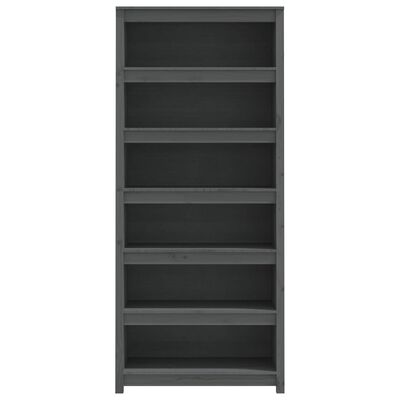 vidaXL Book Cabinet Grey 80x35x183 cm Solid Wood Pine