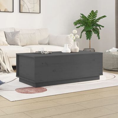 vidaXL Coffee Table Grey 100x50x35 cm Solid Wood Pine