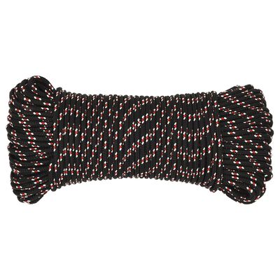 vidaXL Boat Rope Black 3 mm 25 m Polypropylene