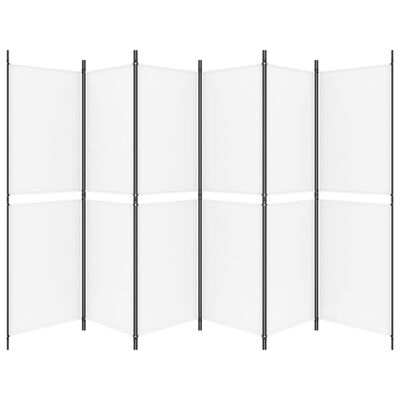 vidaXL 6-Panel Room Divider White 300x180 cm Fabric