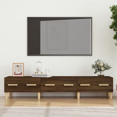 vidaXL TV Cabinet Brown Oak 150x34.5x30 cm Engineered Wood