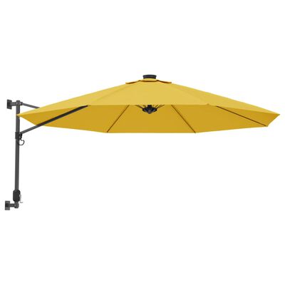 vidaXL Wall-mounted Parasol Yellow 290 cm