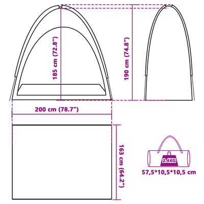 vidaXL Storage Tent Grey and Orange Waterproof