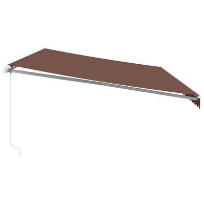 vidaXL Manual Retractable Awning with LED Brown 600x300 cm