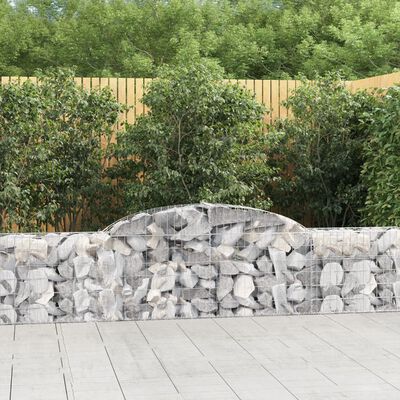 vidaXL Arched Gabion Baskets 12 pcs 300x30x60/80 cm Galvanised Iron