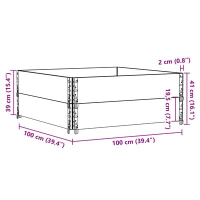 vidaXL Pallet Collars 2 pcs Black 100x100 cm Solid Wood Pine