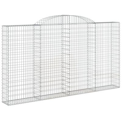 vidaXL Arched Gabion Baskets 2 pcs 300x30x160/180 cm Galvanised Iron