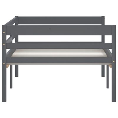 vidaXL Bed Frame without Mattress Dark Grey Solid Pinewood 90x200 cm