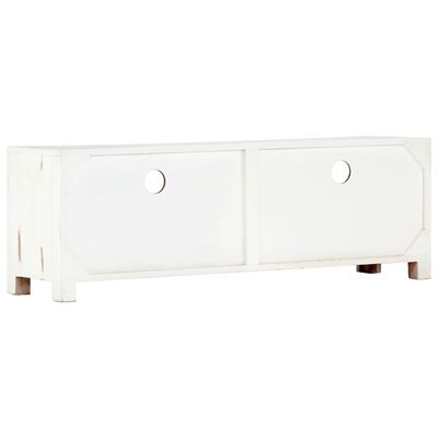 vidaXL TV Cabinet White 120x30x40 cm Solid Acacia Wood