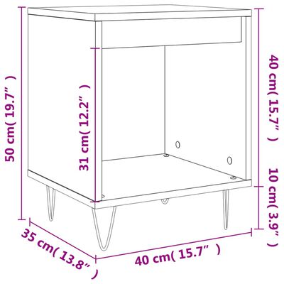 vidaXL Bedside Cabinets 2 pcs Sonoma Oak 40x35x50 cm Engineered Wood