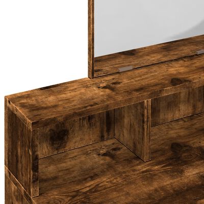 vidaXL Dressing Table with Mirror Smoked Oak 80x41x144.5 cm