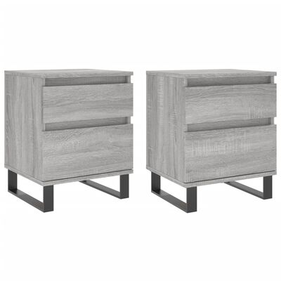 vidaXL Bedside Cabinets 2 pcs Grey Sonoma 40x35x50 cm Engineered Wood