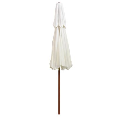 vidaXL Double Decker Garden Parasol 270x270 cm Wooden Pole Cream White