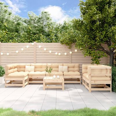 vidaXL 8 Piece Garden Lounge Set Solid Wood Pine