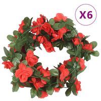 vidaXL Artificial Flower Garlands 6 pcs Spring Red 250 cm