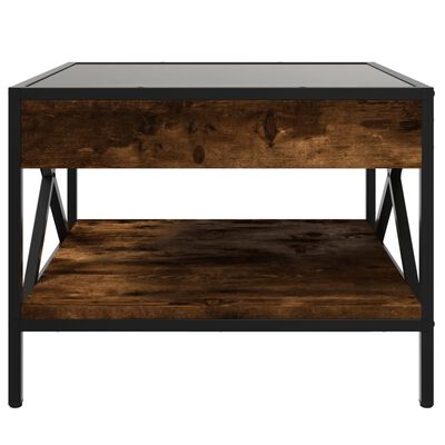 vidaXL Coffee Table with Infinity LED Smoked Oak 50x50x38 cm